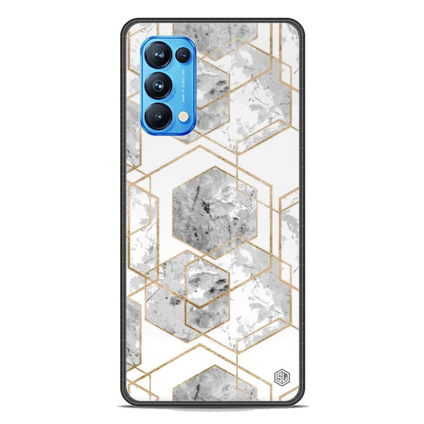 Stylish Marble Series Soft Phone Case - Premium Glass Case - Design 2 - Oppo Reno 5 Pro 5G