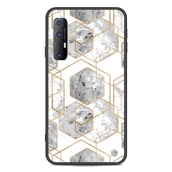 Stylish Marble Series Soft Phone Case - Premium Glass Case - Design 2 - Oppo Reno 3 Pro