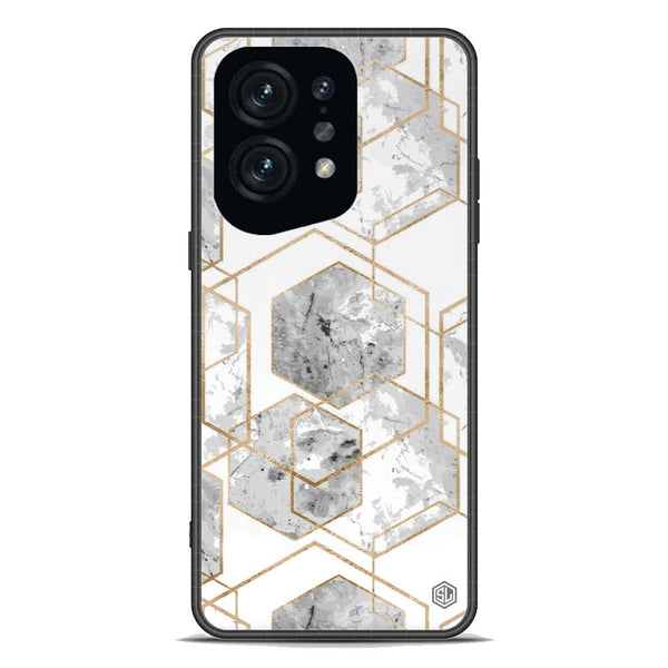 Stylish Marble Series Soft Phone Case - Premium Glass Case - Design 2 - Oppo Find X5