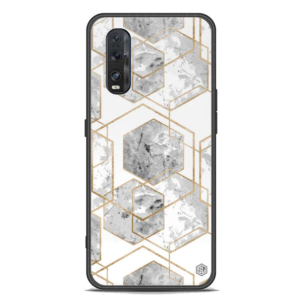 Stylish Marble Series Soft Phone Case - Premium Glass Case - Design 2 - Oppo Find X2