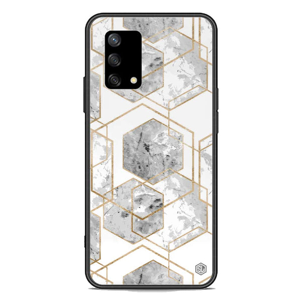 Stylish Marble Series Soft Phone Case - Premium Glass Case - Design 2 - Oppo F19s