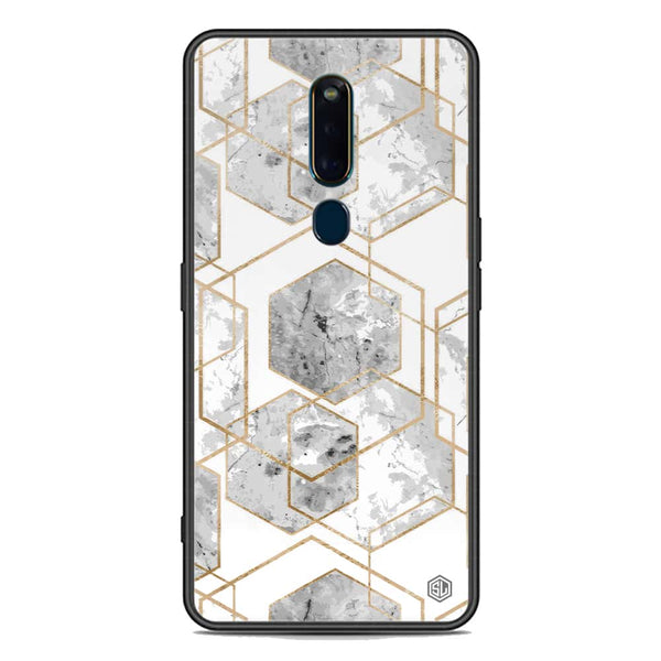 Stylish Marble Series Soft Phone Case - Premium Glass Case - Design 2 - Oppo F11 Pro