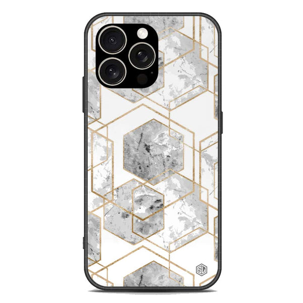 Stylish Marble Series Soft Phone Case - Premium Glass Case - Design 2 - iPhone 15 Pro