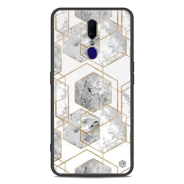 Stylish Marble Series Soft Phone Case - Premium Glass Case - Design 2 - Oppo F11