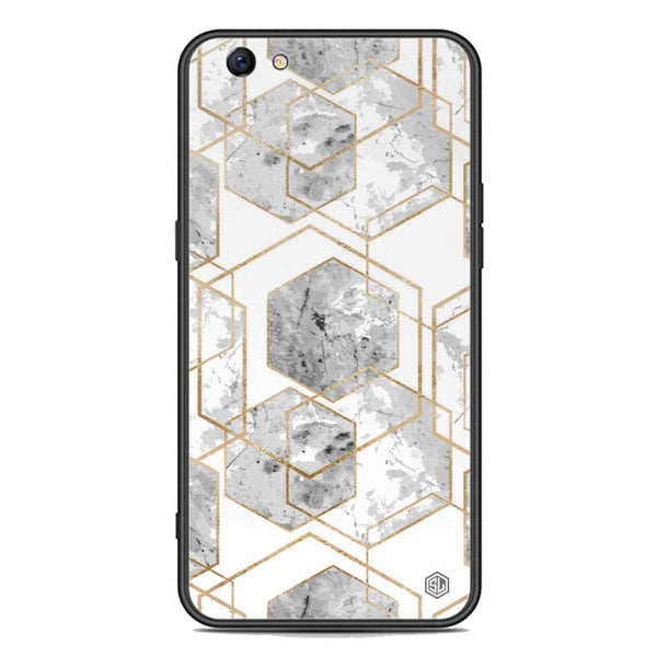 Stylish Marble Series Soft Phone Case - Premium Glass Case - Design 2 - Oppo F3 Plus