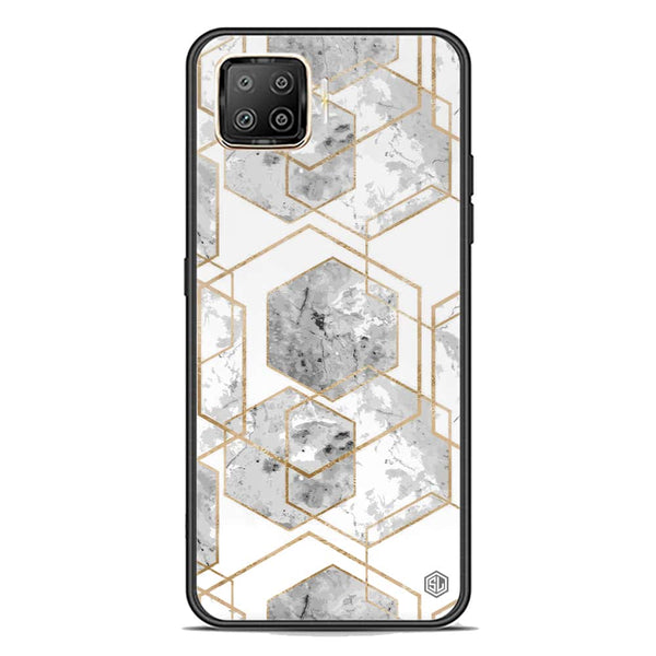 Stylish Marble Series Soft Phone Case - Premium Glass Case - Design 2 - Oppo Reno 4F