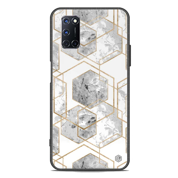 Stylish Marble Series Soft Phone Case - Premium Glass Case - Design 2 - Oppo A92