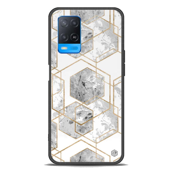 Stylish Marble Series Soft Phone Case - Premium Glass Case - Design 2 - Oppo A54 4G