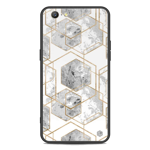 Stylish Marble Series Soft Phone Case - Premium Glass Case - Design 2 - Oppo A39