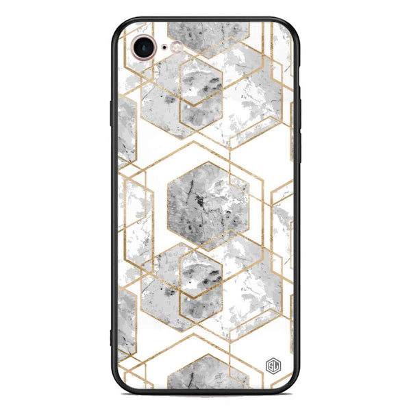 Stylish Marble Series Soft Phone Case - Premium Glass Case - Design 2 - iPhone 8 / 7