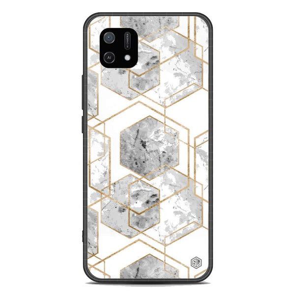 Stylish Marble Series Soft Phone Case - Premium Glass Case - Design 2 - Oppo A16e