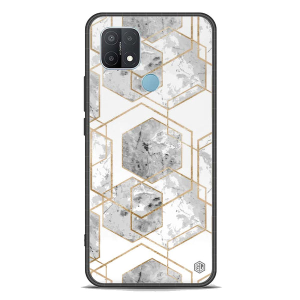 Stylish Marble Series Soft Phone Case - Premium Glass Case - Design 2 - Oppo A15s
