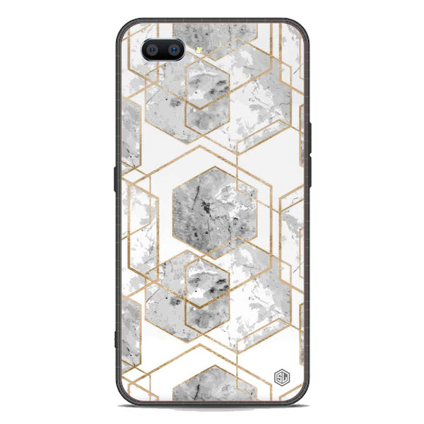 Stylish Marble Series Soft Phone Case - Premium Glass Case - Design 2 - Oppo A12e