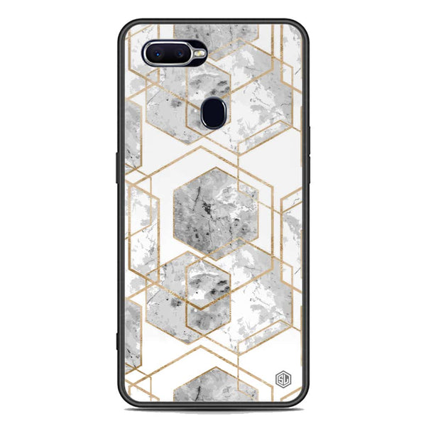 Stylish Marble Series Soft Phone Case - Premium Glass Case - Design 2 - Oppo A7x