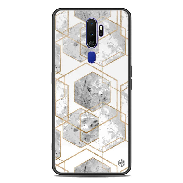 Stylish Marble Series Soft Phone Case - Premium Glass Case - Design 2 - Oppo A5 2020