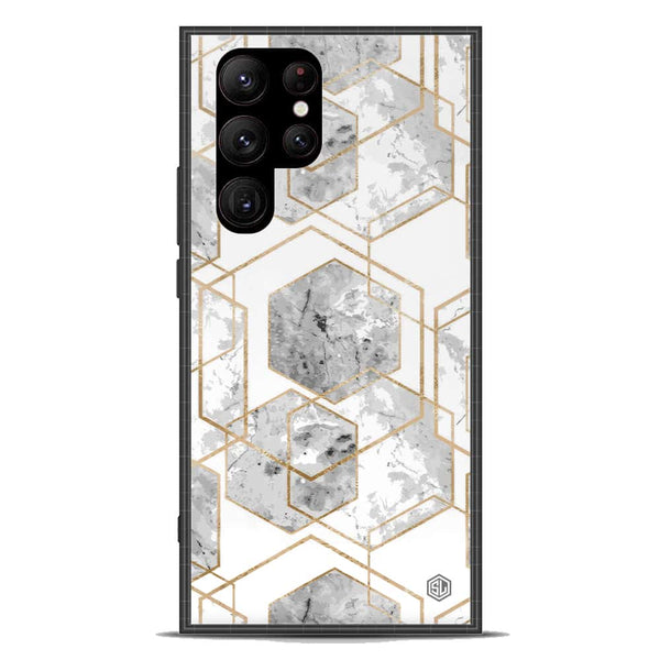 Stylish Marble Series Soft Phone Case - Premium Glass Case - Design 2 - Samsung Galaxy S23 Ultra 5G