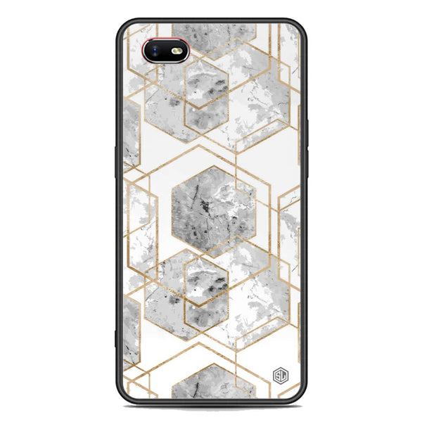 Stylish Marble Series Soft Phone Case - Premium Glass Case - Design 2 - Oppo A1k