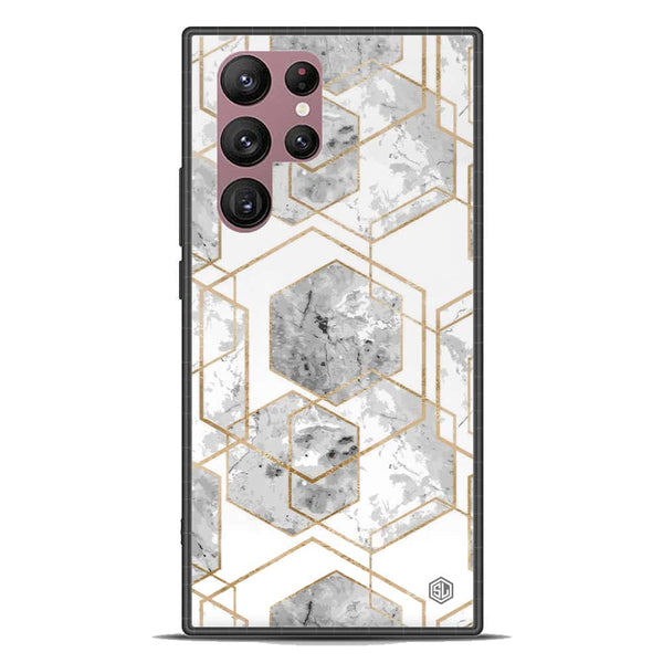 Stylish Marble Series Soft Phone Case - Premium Glass Case - Design 2 - Samsung Galaxy S22 Ultra 5G