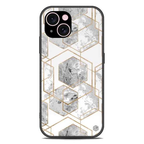 Stylish Marble Series Soft Phone Case - Premium Glass Case - Design 2 - iPhone 15 Plus