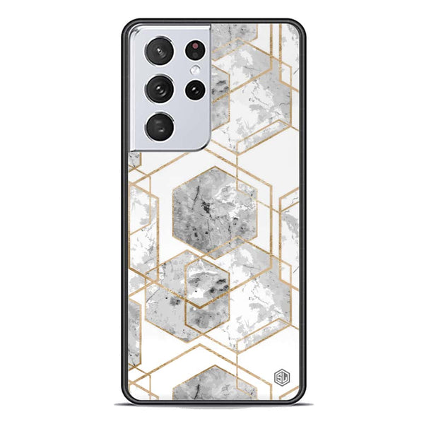 Stylish Marble Series Soft Phone Case - Premium Glass Case - Design 2 - Samsung Galaxy S21 Ultra 5G