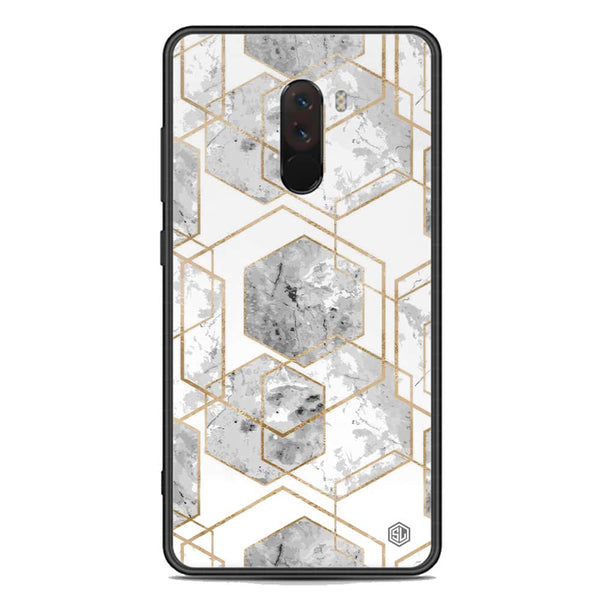 Stylish Marble Series Soft Phone Case - Premium Glass Case - Design 2 - Xiaomi Pocophone F1
