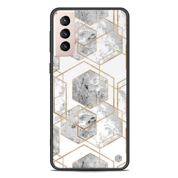 Stylish Marble Series Soft Phone Case - Premium Glass Case - Design 2 - Samsung Galaxy S21 FE 5G