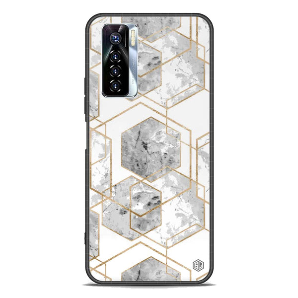 Stylish Marble Series Soft Phone Case - Premium Glass Case - Design 2 - Tecno Camon 17 Pro