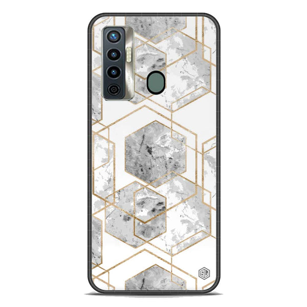 Stylish Marble Series Soft Phone Case - Premium Glass Case - Design 2 - Tecno Camon 17