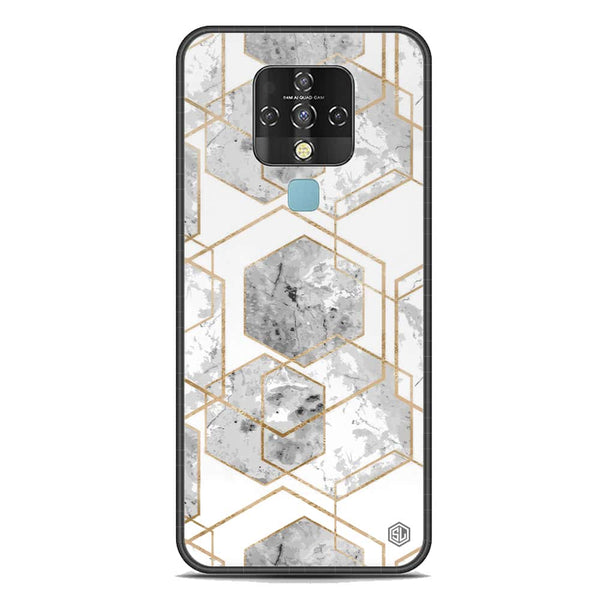 Stylish Marble Series Soft Phone Case - Premium Glass Case - Design 2 - Tecno Camon 16