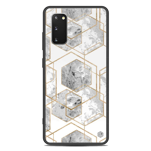 Stylish Marble Series Soft Phone Case - Premium Glass Case - Design 2 - Samsung Galaxy S20 Plus