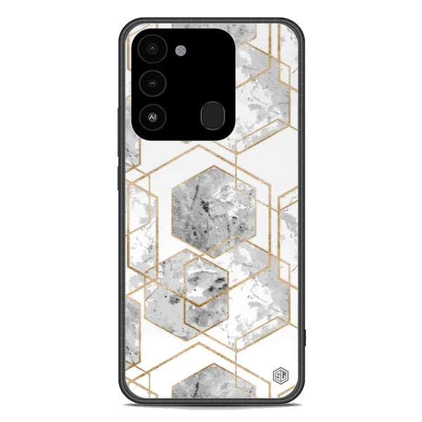 Stylish Marble Series Soft Phone Case - Premium Glass Case - Design 2 - Tecno Spark 8C