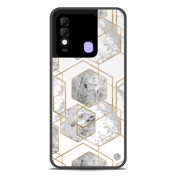 Stylish Marble Series Soft Phone Case - Premium Glass Case - Design 2 - Tecno Spark 8