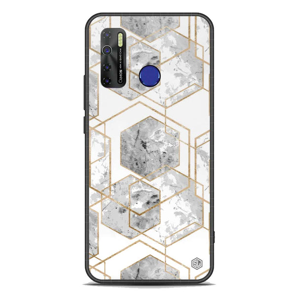 Stylish Marble Series Soft Phone Case - Premium Glass Case - Design 2 - Tecno Spark 5