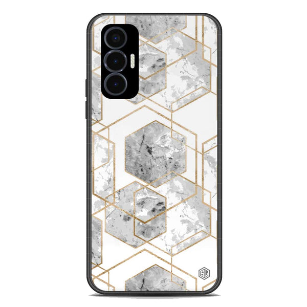 Stylish Marble Series Soft Phone Case - Premium Glass Case - Design 2 - Tecno Pova 3