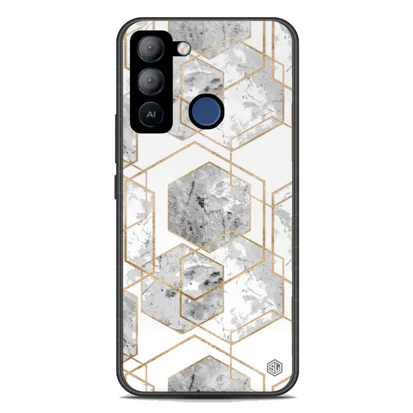 Stylish Marble Series Soft Phone Case - Premium Glass Case - Design 2 - Tecno Pop 5 LTE