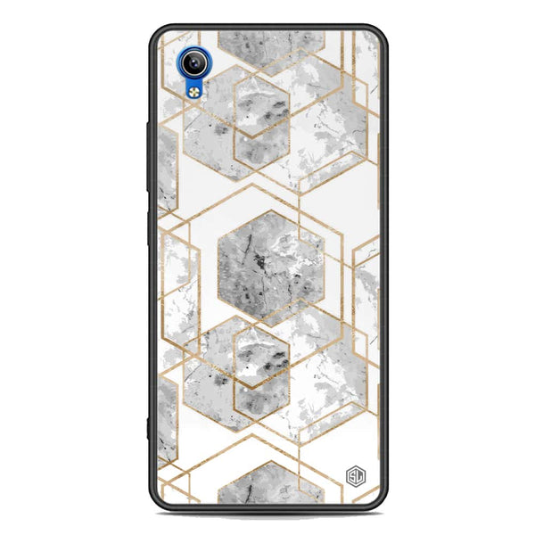 Stylish Marble Series Soft Phone Case - Premium Glass Case - Design 2 - Vivo Y91i