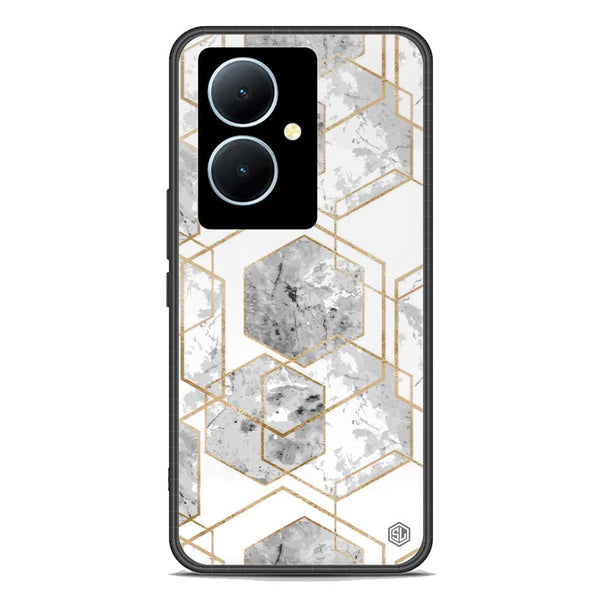 Stylish Marble Series Soft Phone Case - Premium Glass Case - Design 2 - Vivo Y78 Plus 5G