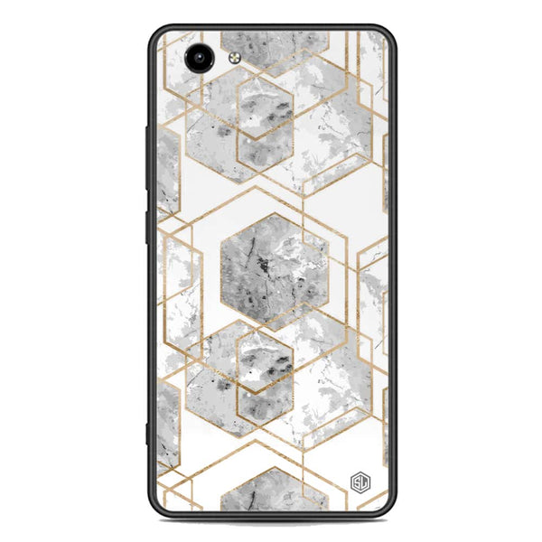 Stylish Marble Series Soft Phone Case - Premium Glass Case - Design 2 - Vivo Y71