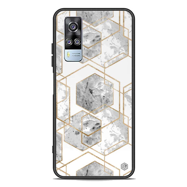 Stylish Marble Series Soft Phone Case - Premium Glass Case - Design 2 - Vivo Y51 (2020 December)