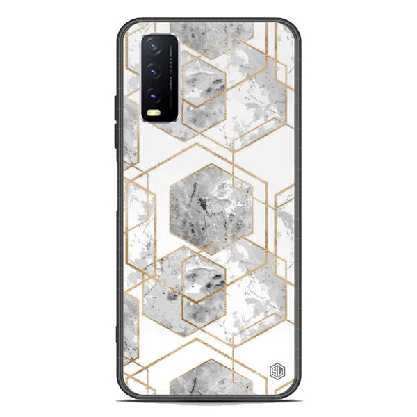 Stylish Marble Series Soft Phone Case - Premium Glass Case - Design 2 - Vivo Y20