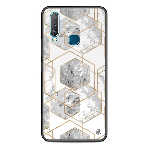 Stylish Marble Series Soft Phone Case - Premium Glass Case - Design 2 - Vivo Y17