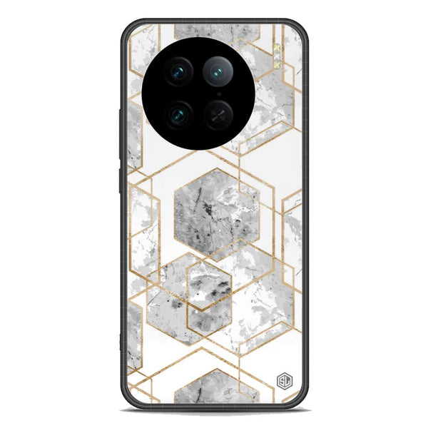 Stylish Marble Series Soft Phone Case - Premium Glass Case - Design 2 - Vivo X90 Pro