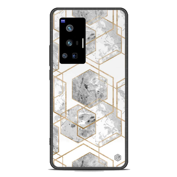 Stylish Marble Series Soft Phone Case - Premium Glass Case - Design 2 - Vivo X70 Pro