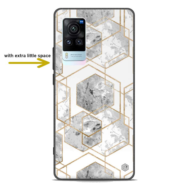 Stylish Marble Series Soft Phone Case - Premium Glass Case - Design 2 - Vivo X60