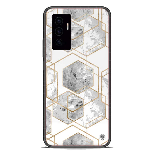Stylish Marble Series Soft Phone Case - Premium Glass Case - Design 2 - Vivo V23e