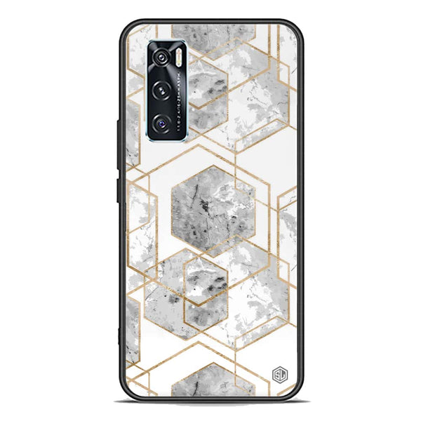 Stylish Marble Series Soft Phone Case - Premium Glass Case - Design 2 - Vivo V20 SE