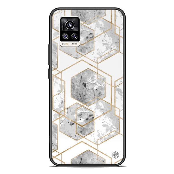 Stylish Marble Series Soft Phone Case - Premium Glass Case - Design 2 - Vivo V20