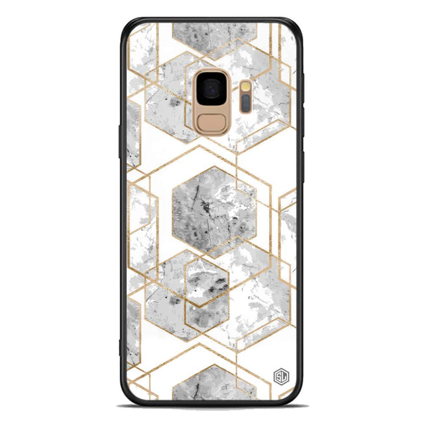 Stylish Marble Series Soft Phone Case - Premium Glass Case - Design 2 - Samsung Galaxy S9