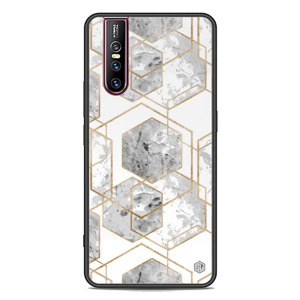 Stylish Marble Series Soft Phone Case - Premium Glass Case - Design 2 - Vivo V15 Pro