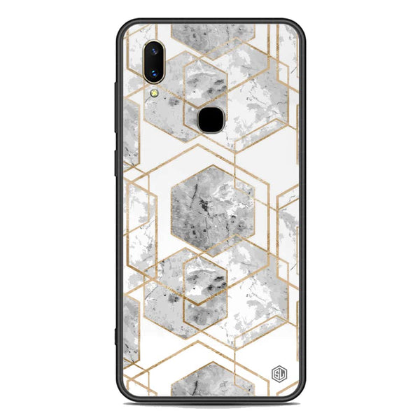 Stylish Marble Series Soft Phone Case - Premium Glass Case - Design 2 - Vivo V11 Pro